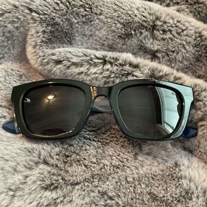 NIB Rachel Zoe Black Deja Rounded Square Thick Frame Dark Tint